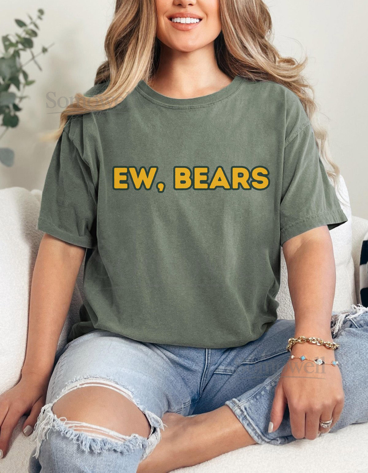 Comfort Colors Packers Shirt Ew Bears Funny Rivalry T-Shirt Green Bay Football Fan Gift Game Day Tailgate Tee_70