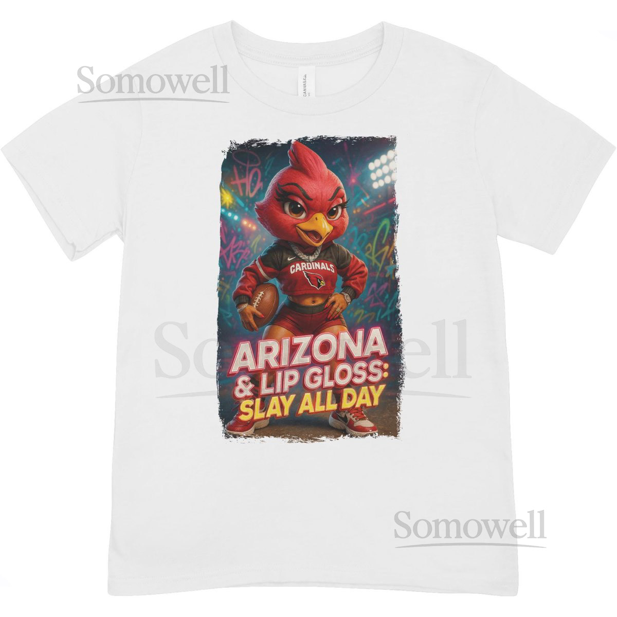 Chic Chibi Arizona Cardinals Graphic Tee Sporty Football Shirt_418