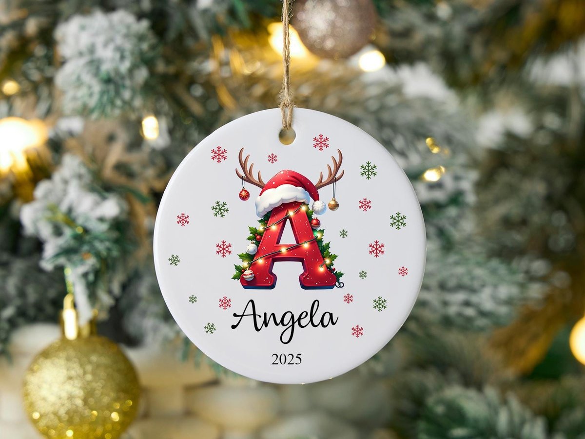 Personalized Initial OrnamentCustom Letter OrnamentMonogram Christmas Ornament 2025Christmas GiftChristmas KeepsakeChristmas Tree Decor