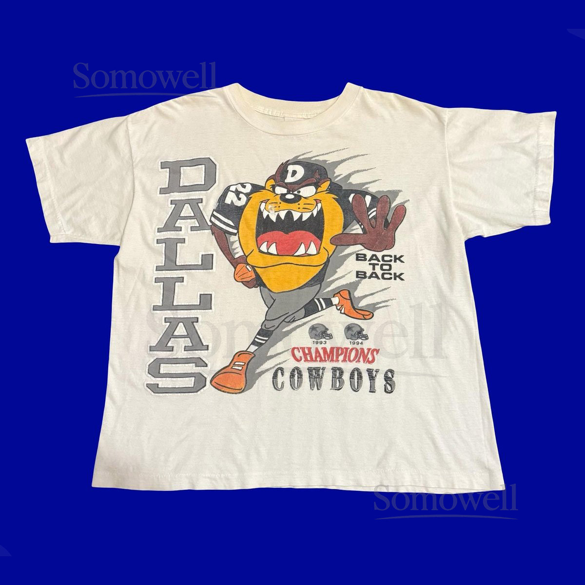 Dallas Cowboys Vintage 90s Looney Tunes Taz Super Bowl Champions NFL T Shirt L_186