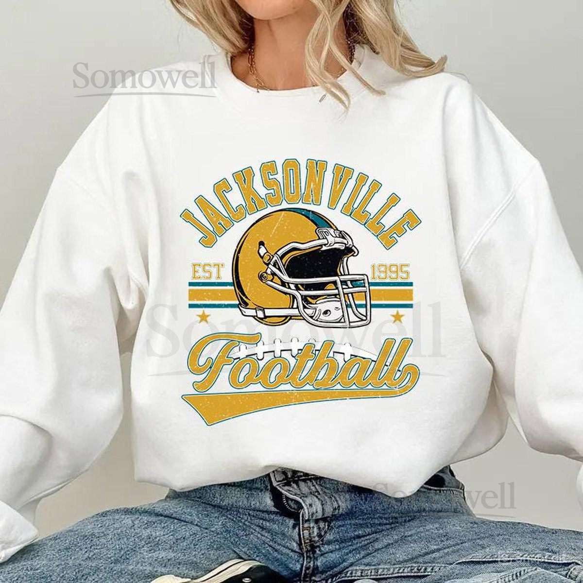 Vintage 90s Jacksonville Football Shirt Sweatshirt Hoodie Jacksonville Football T-shirt Jacksonville Football Fan Tee Game Day_933