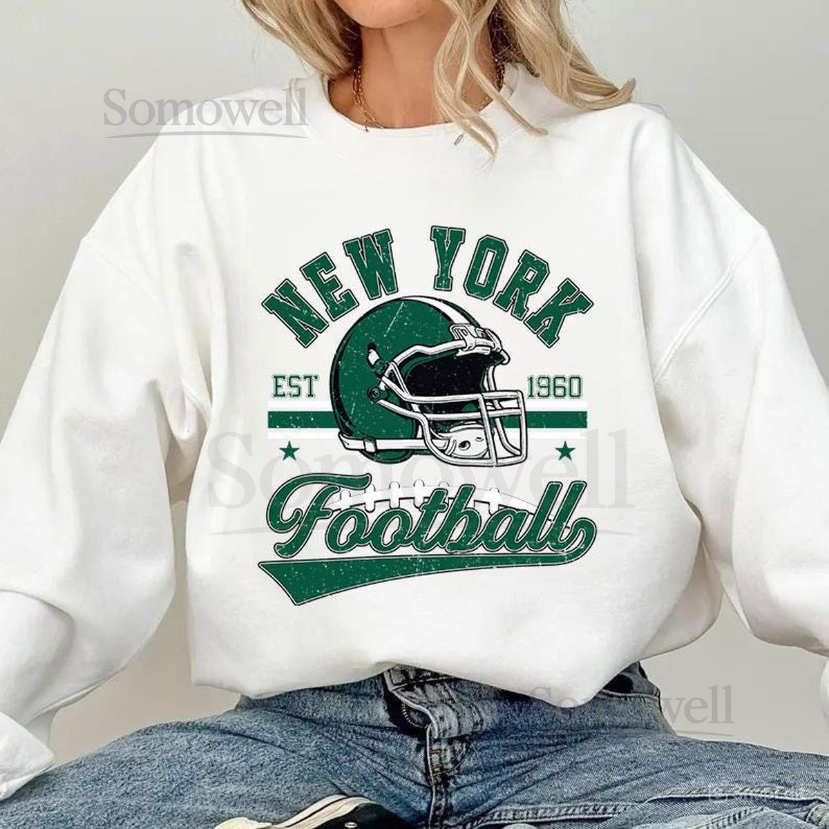 Vintage 90s style New York Football sweatshirt Football shirt New York football Crewneck tshirt Game day FootballAmerican football tee_700