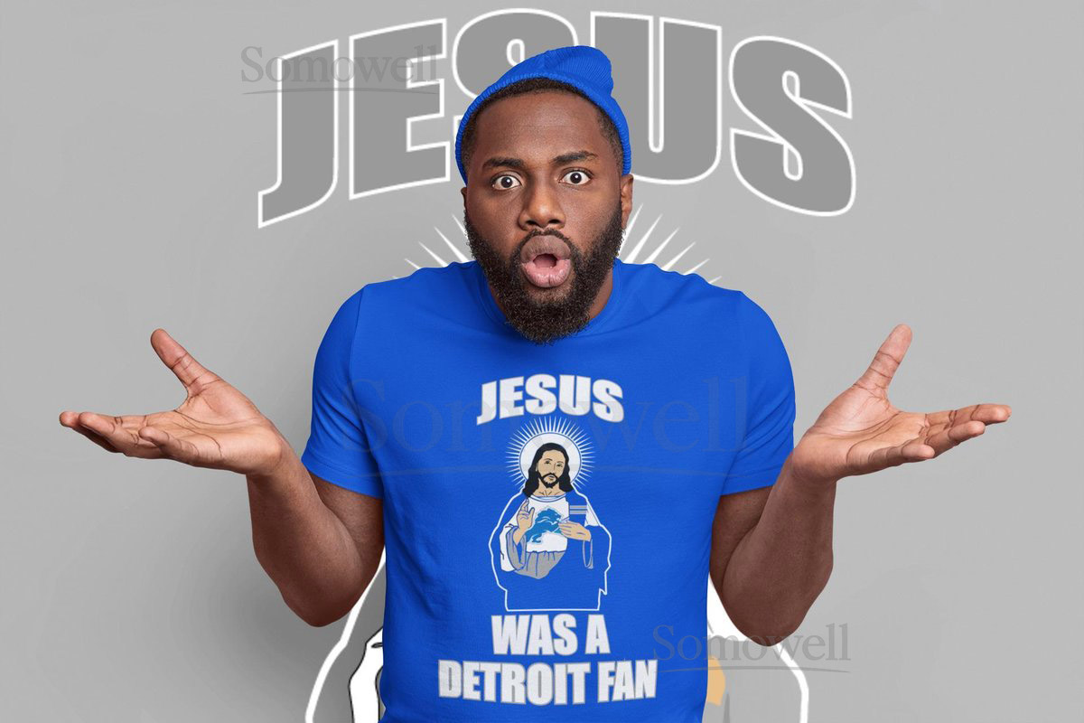 DETROIT FOOTBALL SHIRT Goff shirt Gibbs tee Montgomery shirt Hutchinson Tee Jesus Detroit Fan Tailgate shirt Funny Tee_133