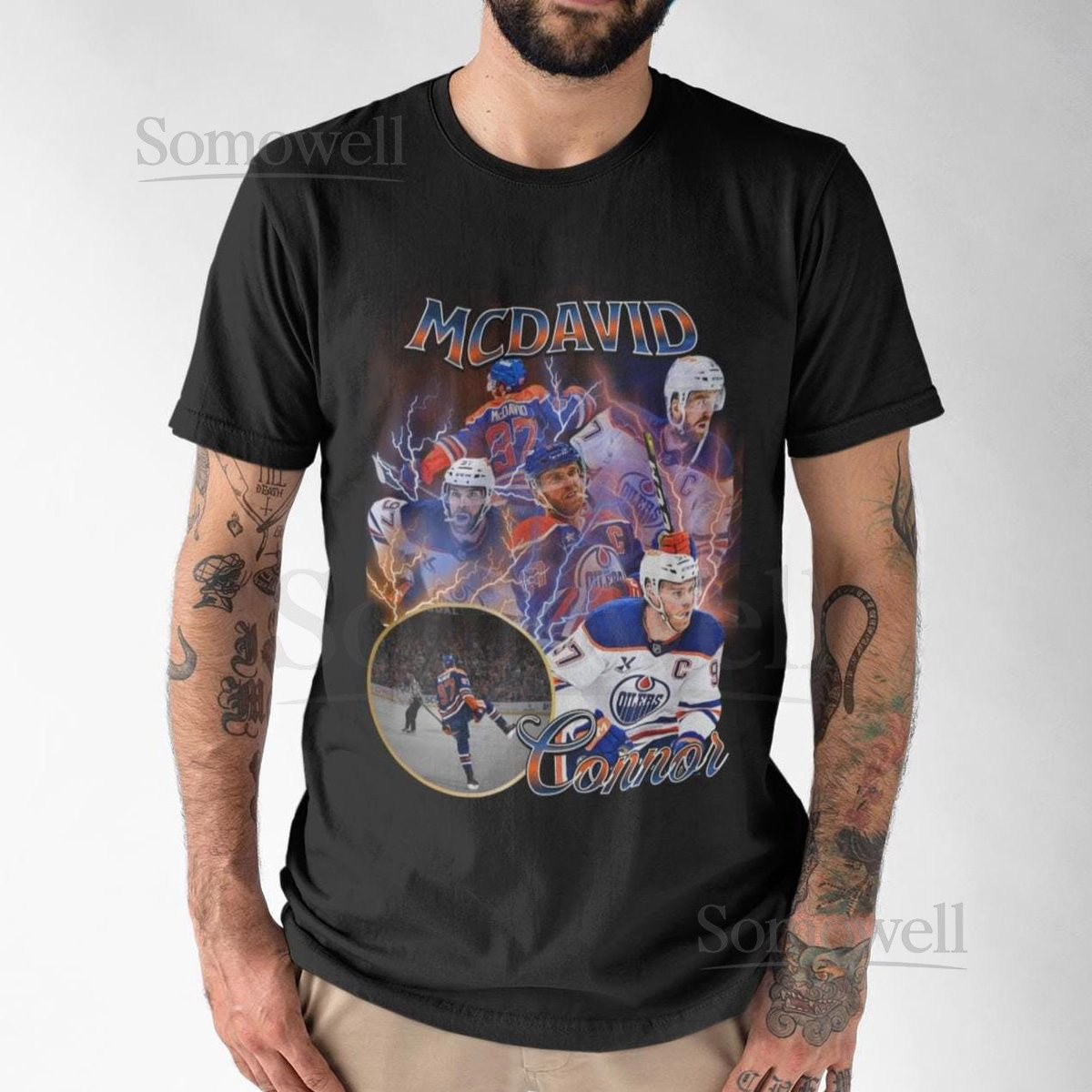 Connor McDavid Shirt Vintage 90s Edmonton Oilers Fan NHL Hockey Design Retro Bootleg Gift Classic Graphic Tee Unisex T-Shirt Limited Edition_107