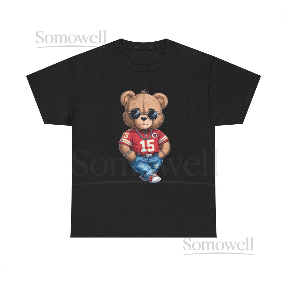 Kansas city chiefs NFL Football Retro Bear Graphic Tee Cute Bear Shirt Birthday Gift Casual Wear Fun Summer Tee Animal Lover Gift_283
