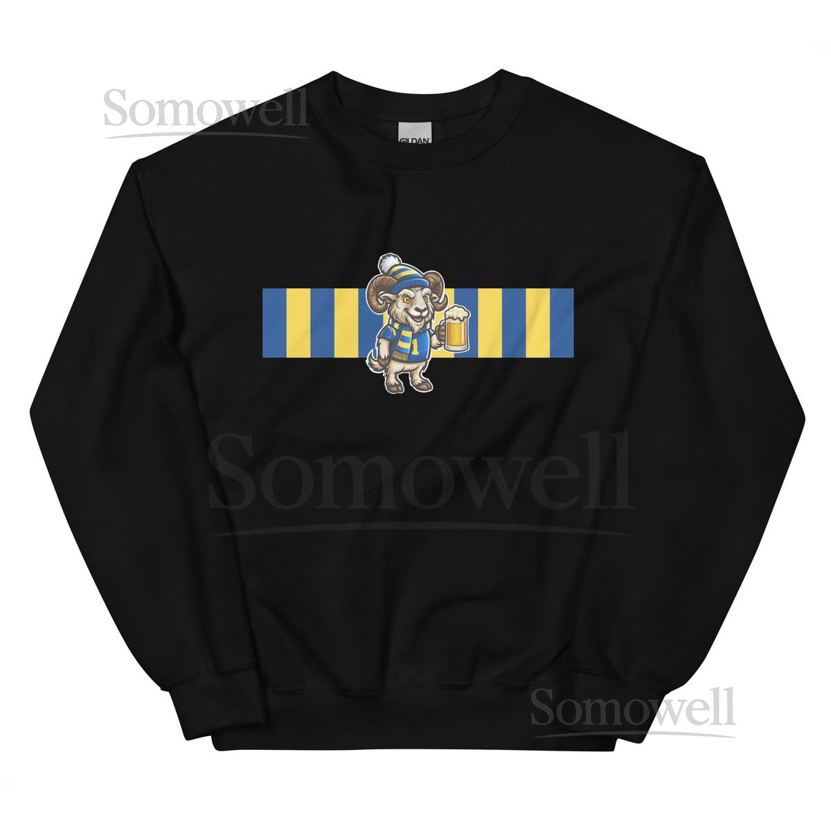Ram Blue Yellow Stripes Cartoon Style Inspired Artwork Unisex Sweatshirt_112