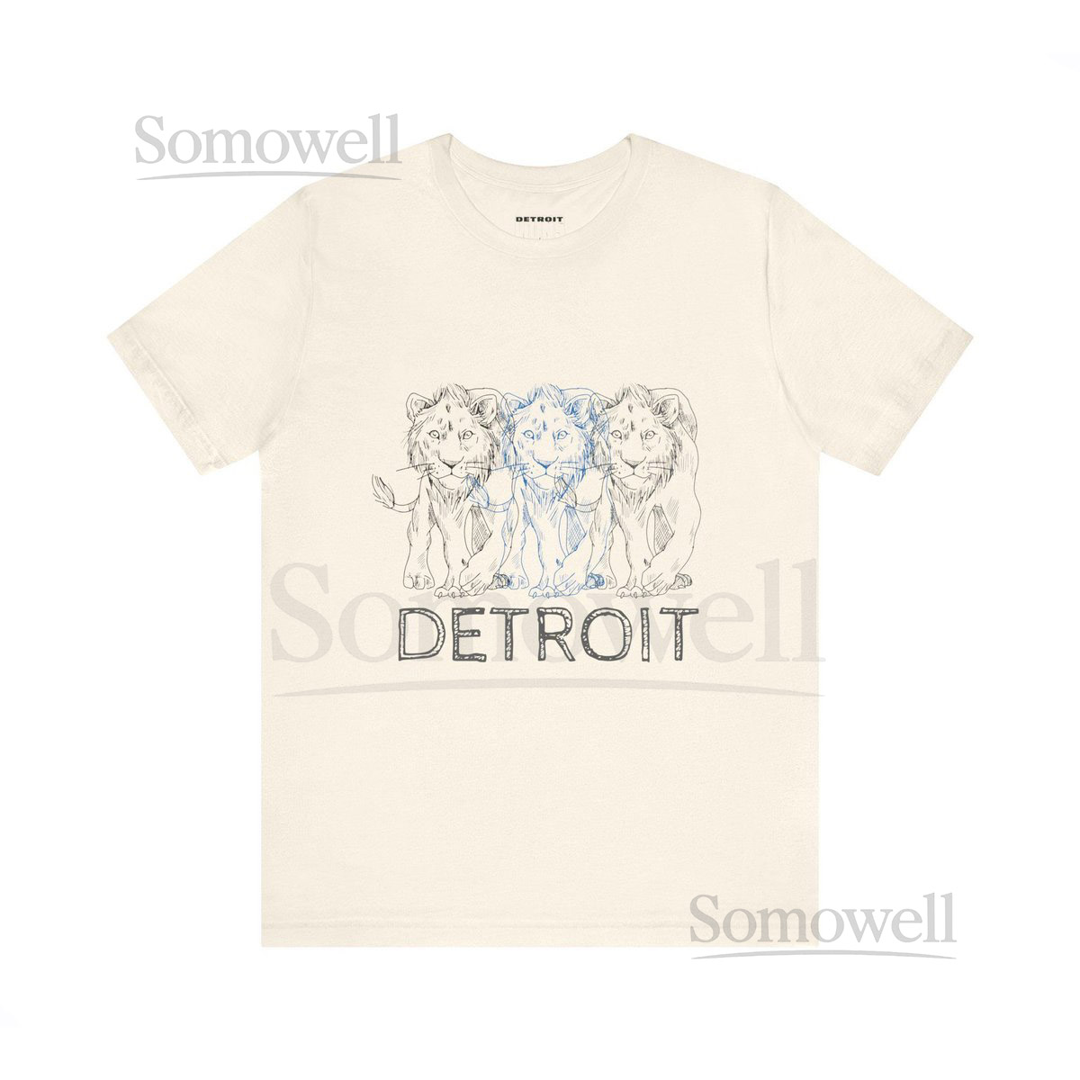 Detroit Lion Graphic Unisex T-Shirt Casual Wear Gift for Sports Fans Detroit Merchandise_182