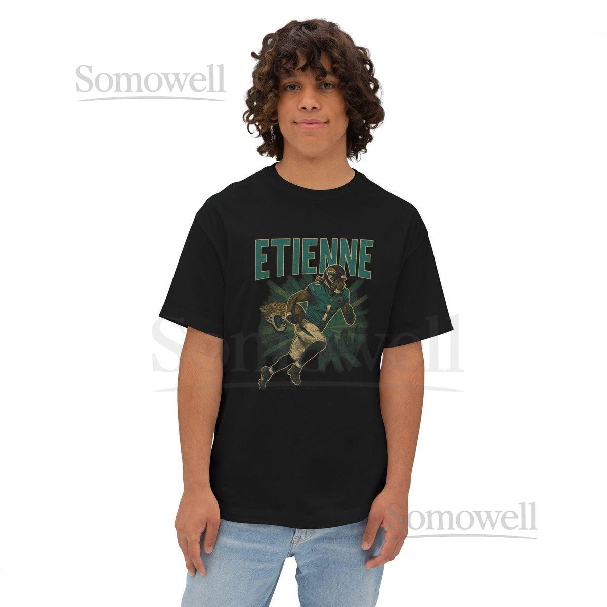 Travis Etienne Jacksonville Jaguars Shirt Oversized Boxy NFL F_898