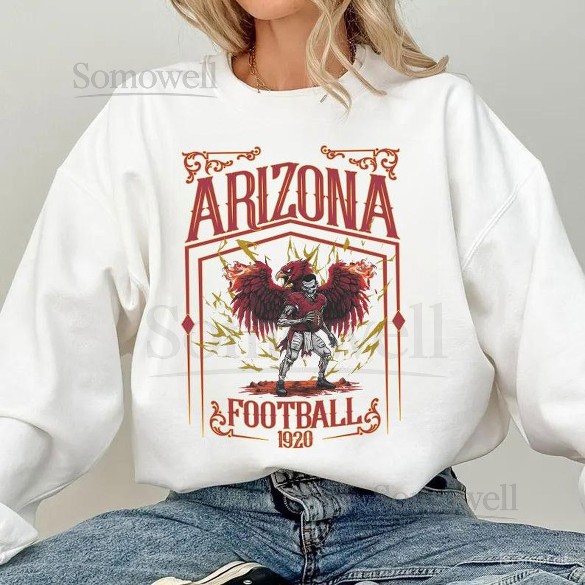 Arizona Football Skull Classic Sweatshirt Fan Gifts Football Game Day Sweatshirt Arizona Football Crewneck Arizona Football T-Shirt_78