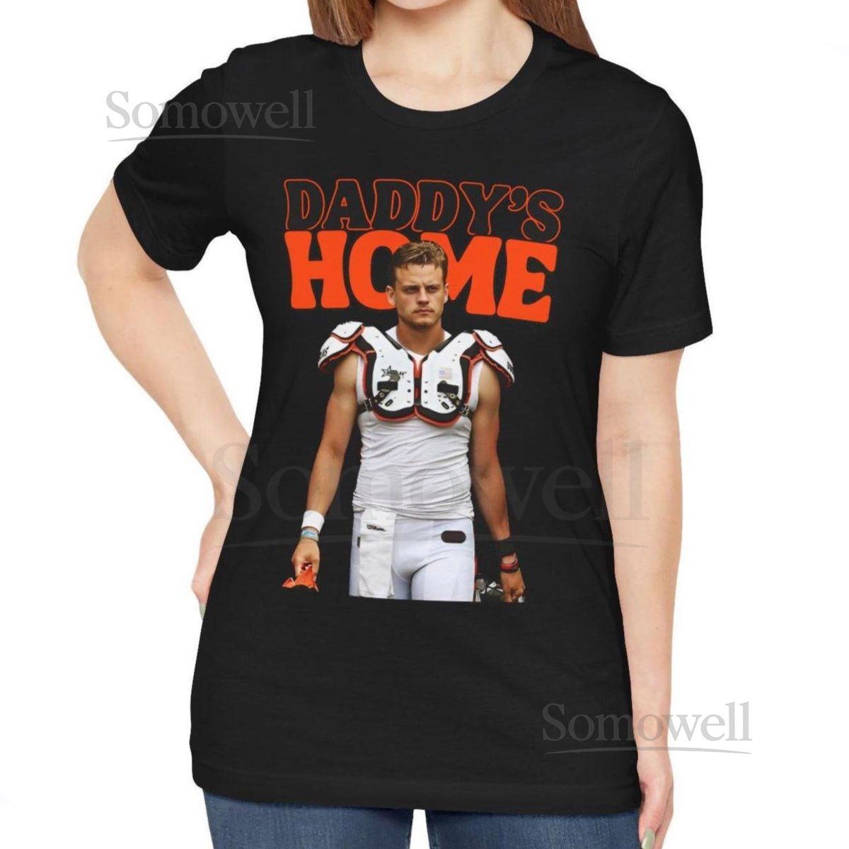 Cincinnati Football Fan T-Shirt Daddy's Home Quarterback Crush Graphic Tee_528