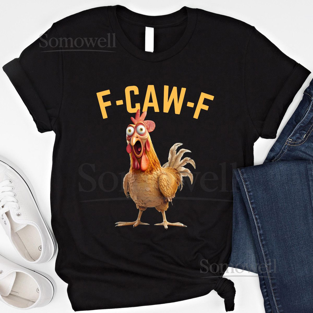 F Caw F Chicken Shirt Funny Rooster Meme Sweatshirt Bird Lovers Hoodie Farm Animal T Shirt Funny F-Caw-F Chicken Humor Shirt FCAWF Chicken_158