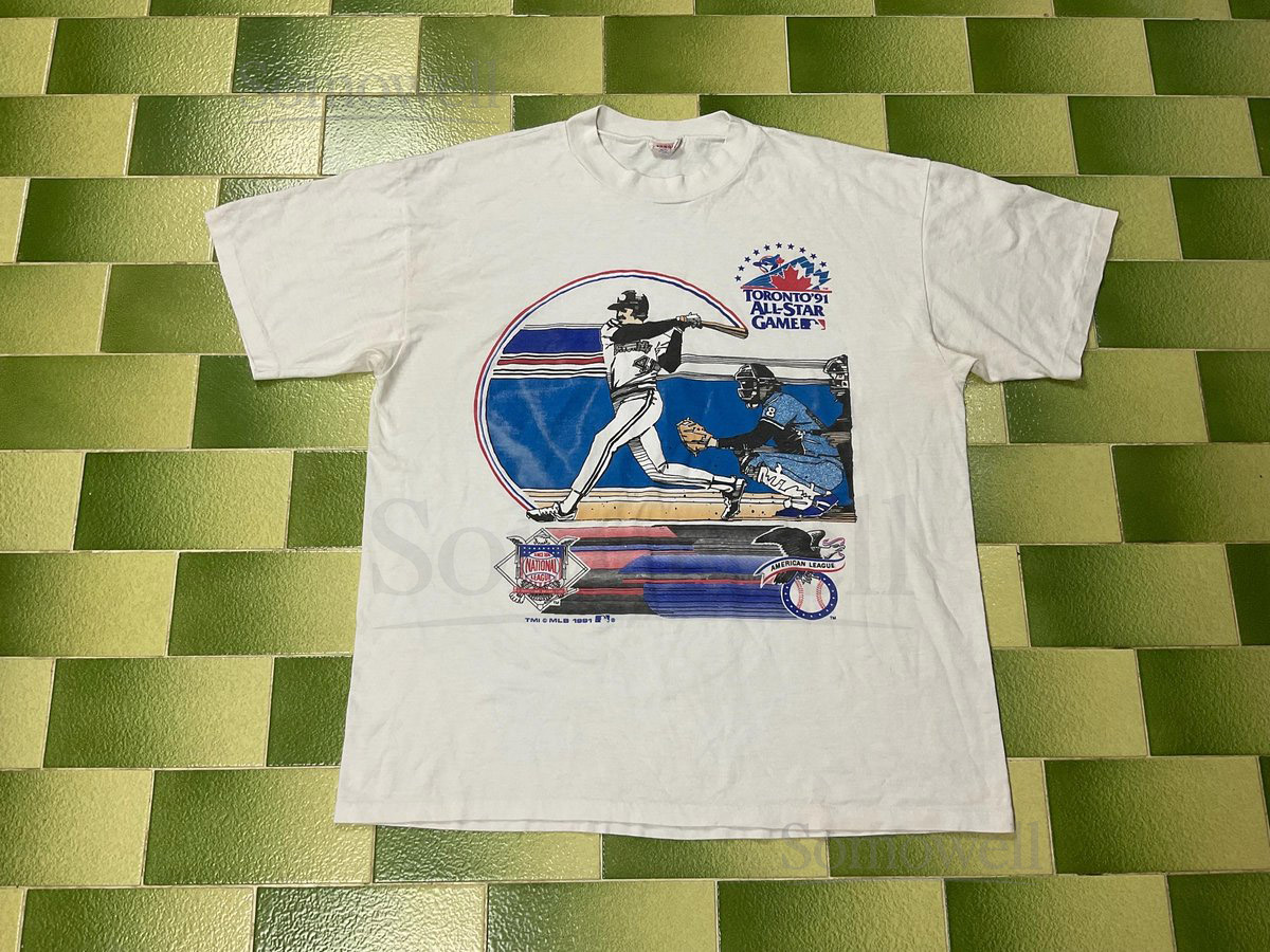 Vintage 1991 MLB Toronto Blue Jays T-Shirt Toronto 91 All-Star Game Fits XL_972