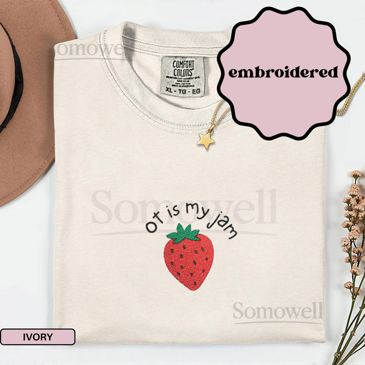 Occupational Therapy Shirt Embroidered OT Shirt For Occupational Therapist Gift For OTA Graduation Gift For OT Is My Jam Strawberry Shirt_149