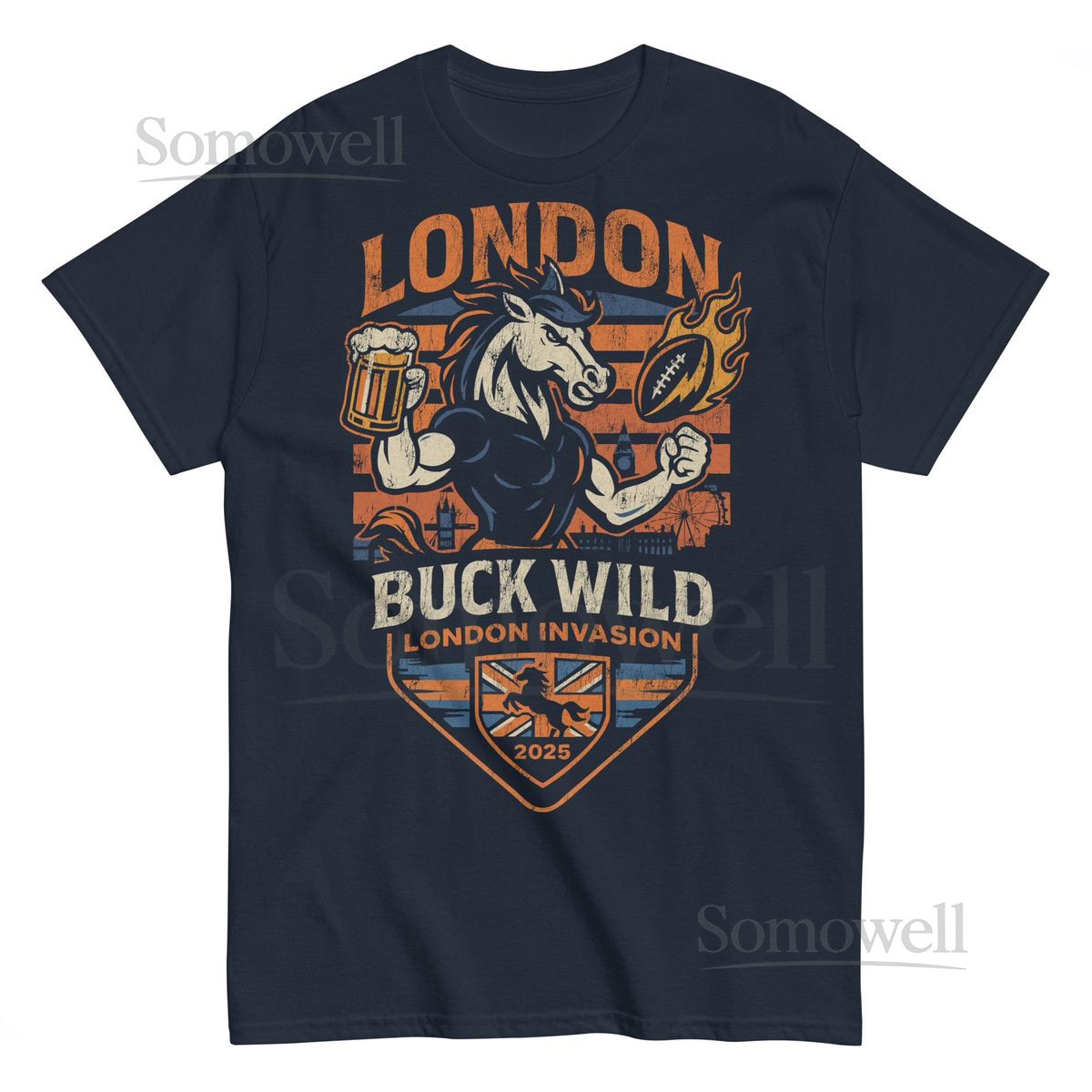 Buck Wild Denver x London Invasion 2025 Football Tee_50