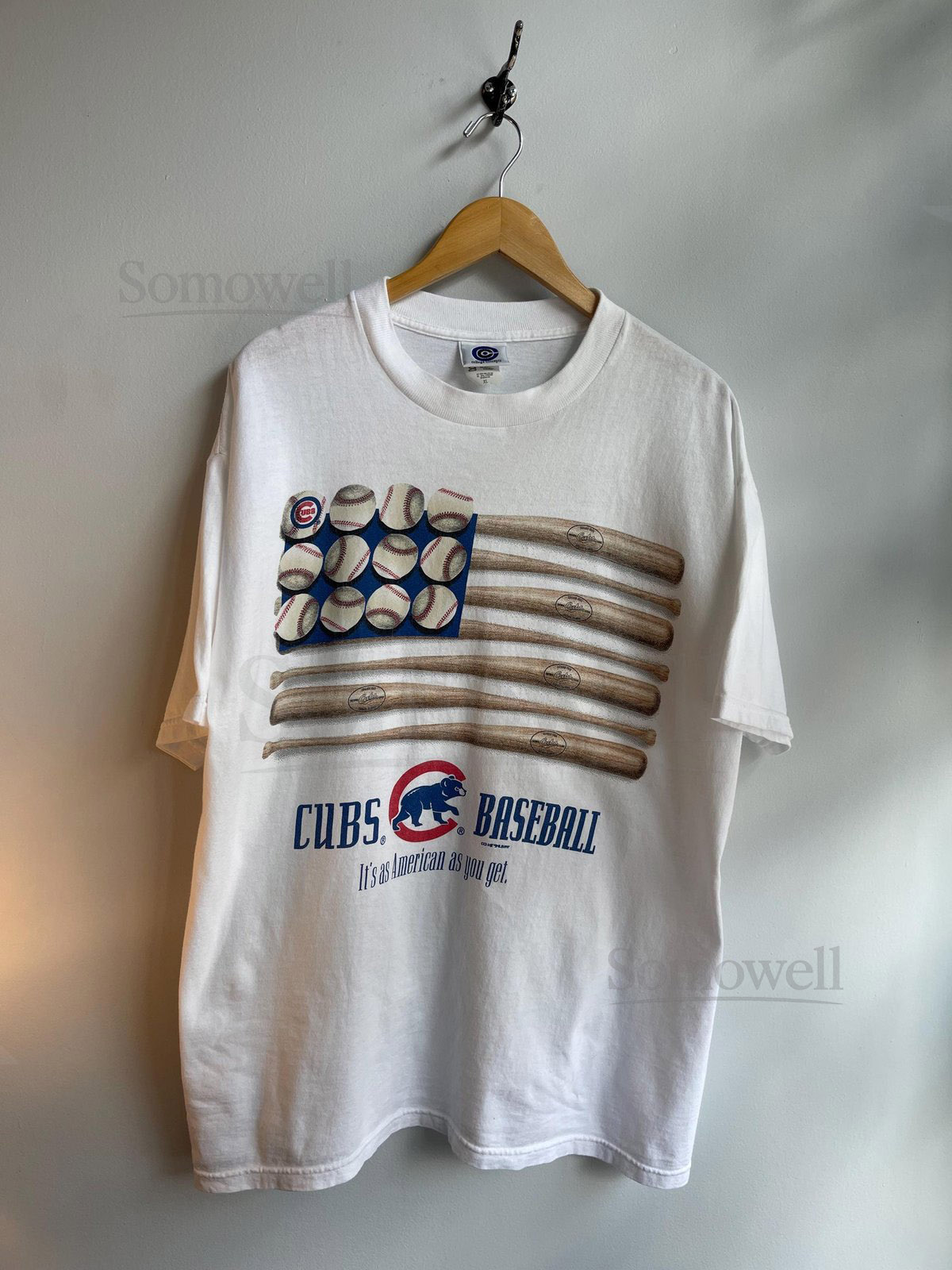CUBS Chicago vintage baseball t-shirt Wrigley field heritage team MLB vintage tee 90s vintage t-shirt bat and ball mens L-XL_248