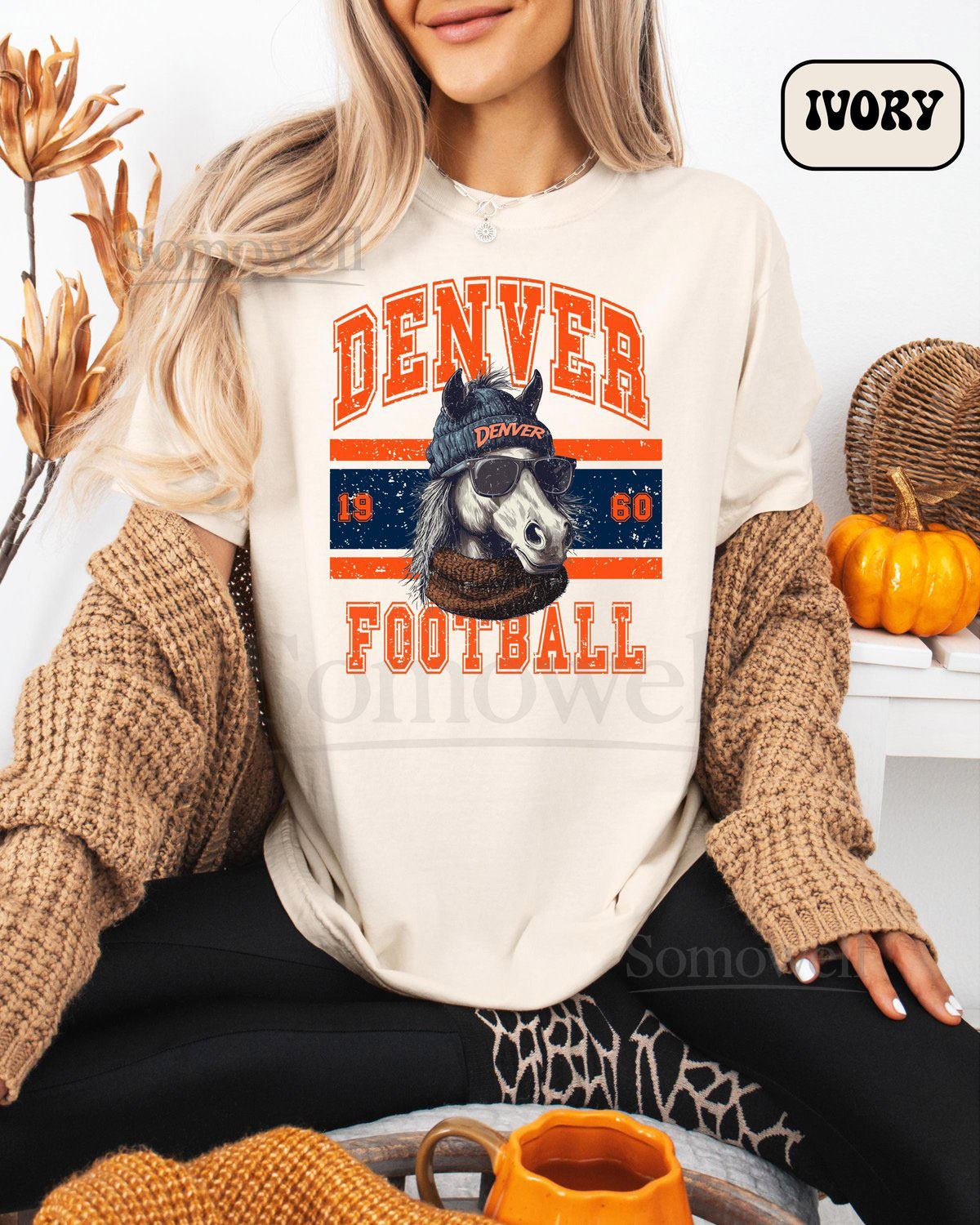 Denver Football Shirt Comfort Colors Funny Football Denver Tshirt Game Day Football T-shirt Football Fan Gift Vintage Denver Tee_349