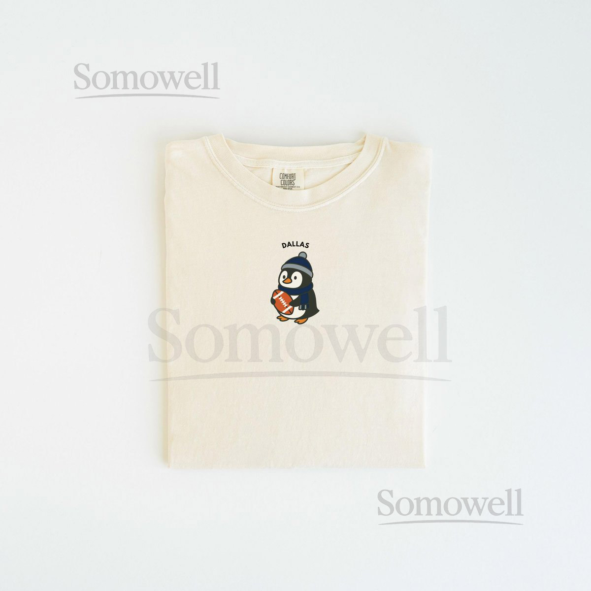 Comfort Colors Dallas Football Penguin T-Shirt Cute Football Mascot Tee Game Day Shirt Cowboys Fan Apparel Americas Team T Shirt_69