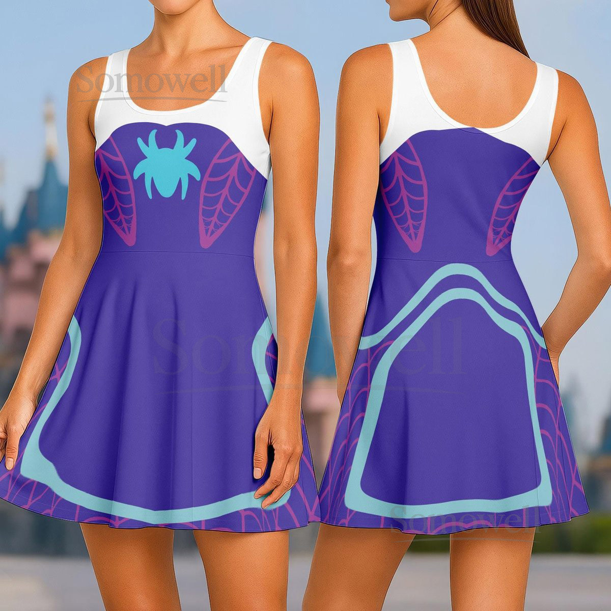 Spider Gwen Cosplay Costume Gwen Stacy Spidey Skater Dress Disney Women Dress Superhero Dress Halloween 2025 Dress Gift For Her_164