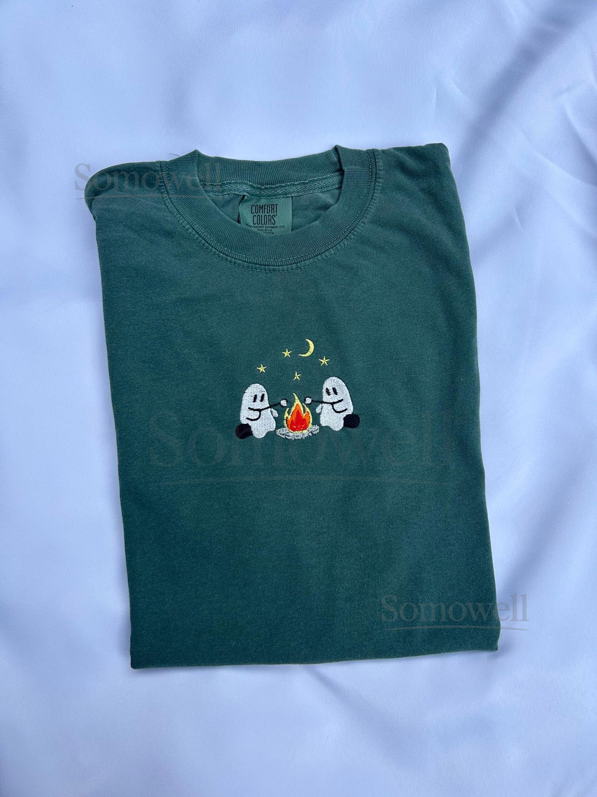 Ghost Camp Fire Embroidered Shirt Ghosts Camping Halloween Shirt Halloween Costume Ghost Shirt Fall Shirt Comfort Colors Halloween_118