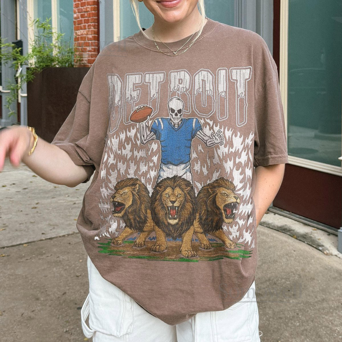 Detroit Lions Football T-Shirt Retro Vintage Detroit Football Graphic Tee Old School Game Day Shirt Lions Fan Apparel_237