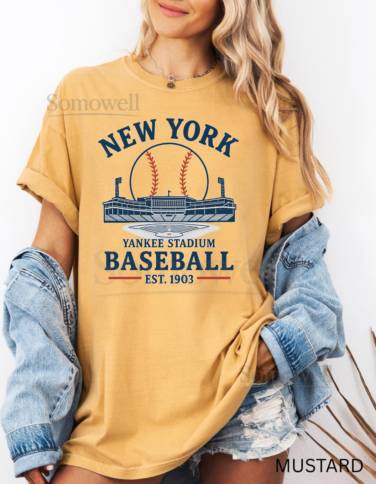 Game Day Baseball Shirt Comfort Colors Cotton New York Vintage Stadium Tee_419