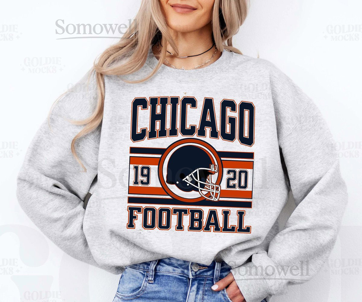 Vintage Chicago Football Sweatshirt T-Shirt And Hoodie Trendy Chicago Football Fan Gifts Chicago Football Game Day Chicago Hoodie_1081