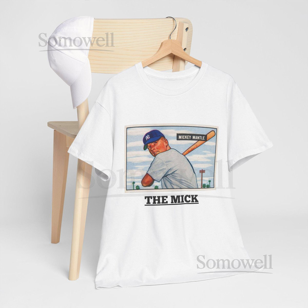Mickey Mantle Vintage Baseball Tee New York Yankees Cotton Shirt_632