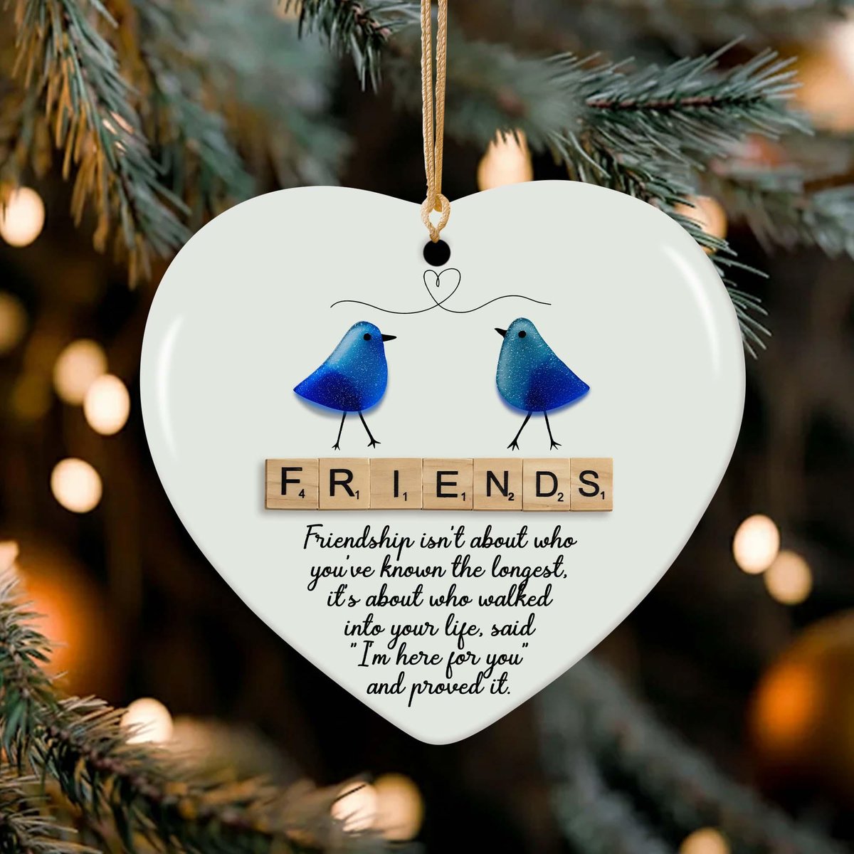 Custom Friendship Glass Christmas Ornament Timeless Friendship Keepsake Best Friend Sea Ornament Bff Gifts Crossword Scrabble Friend