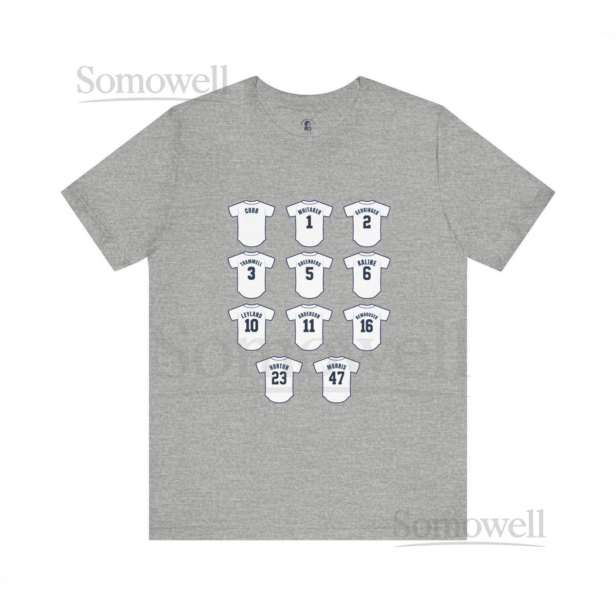 Detroit Retired Numbers Unisex Graphic T-Shirt Motor City Baseball Fan Tee Tigers Shirt_203