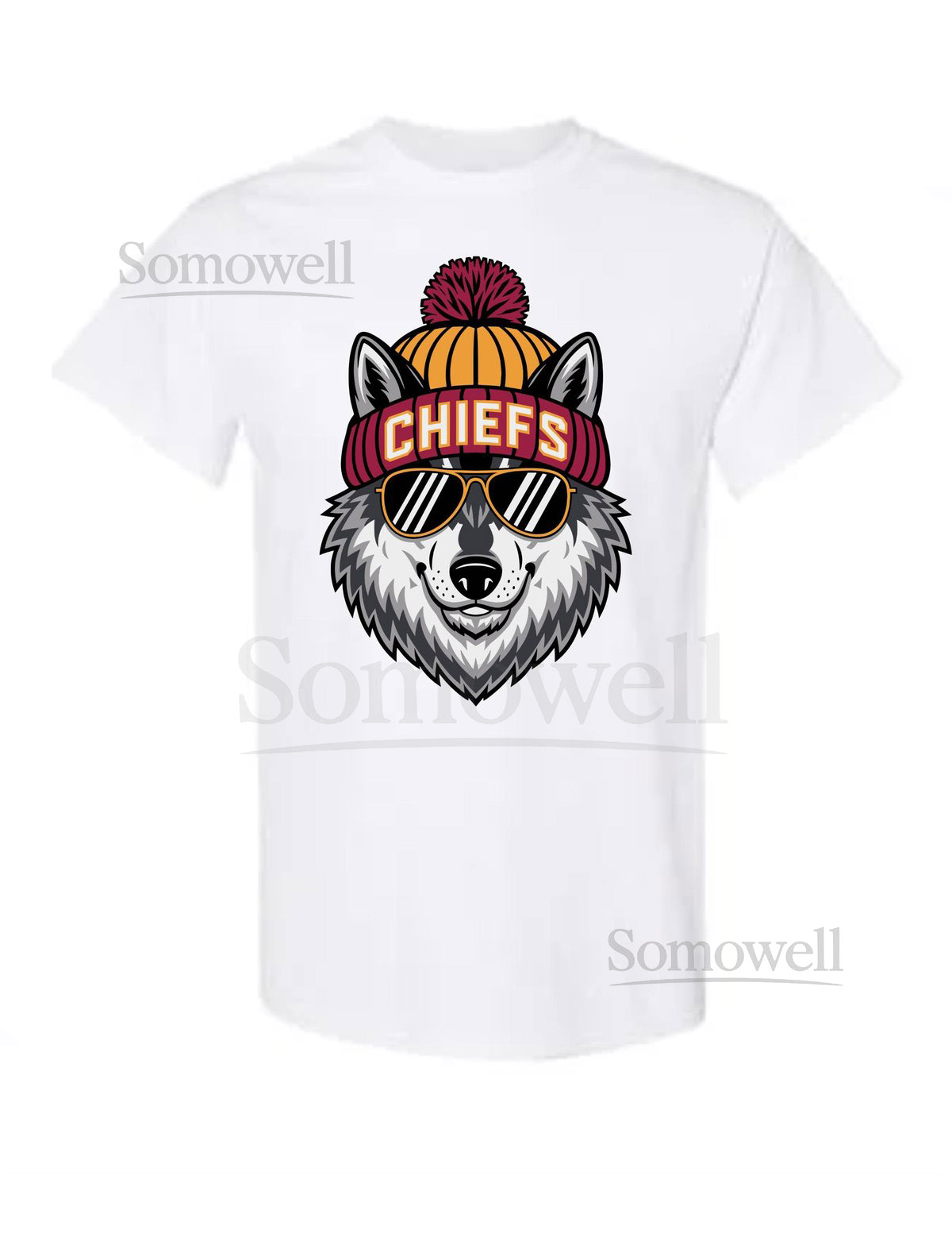 Kansas City Chiefs Wolf Mascot T-Shirt Retro Football Fan Gift_327