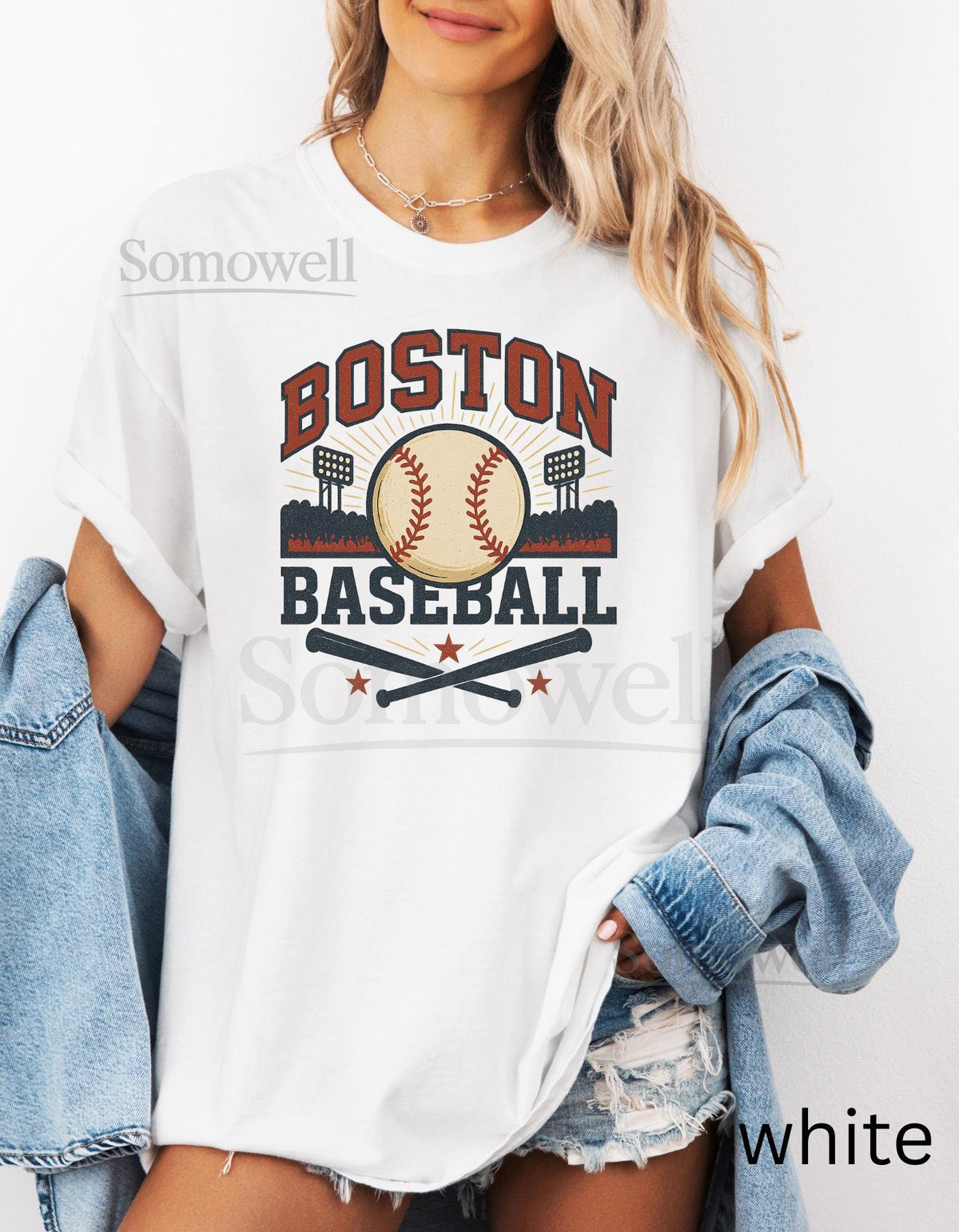 Boston Baseball Shirt Comfort Colors Cotton Vintage Stadium Fan Tee_181