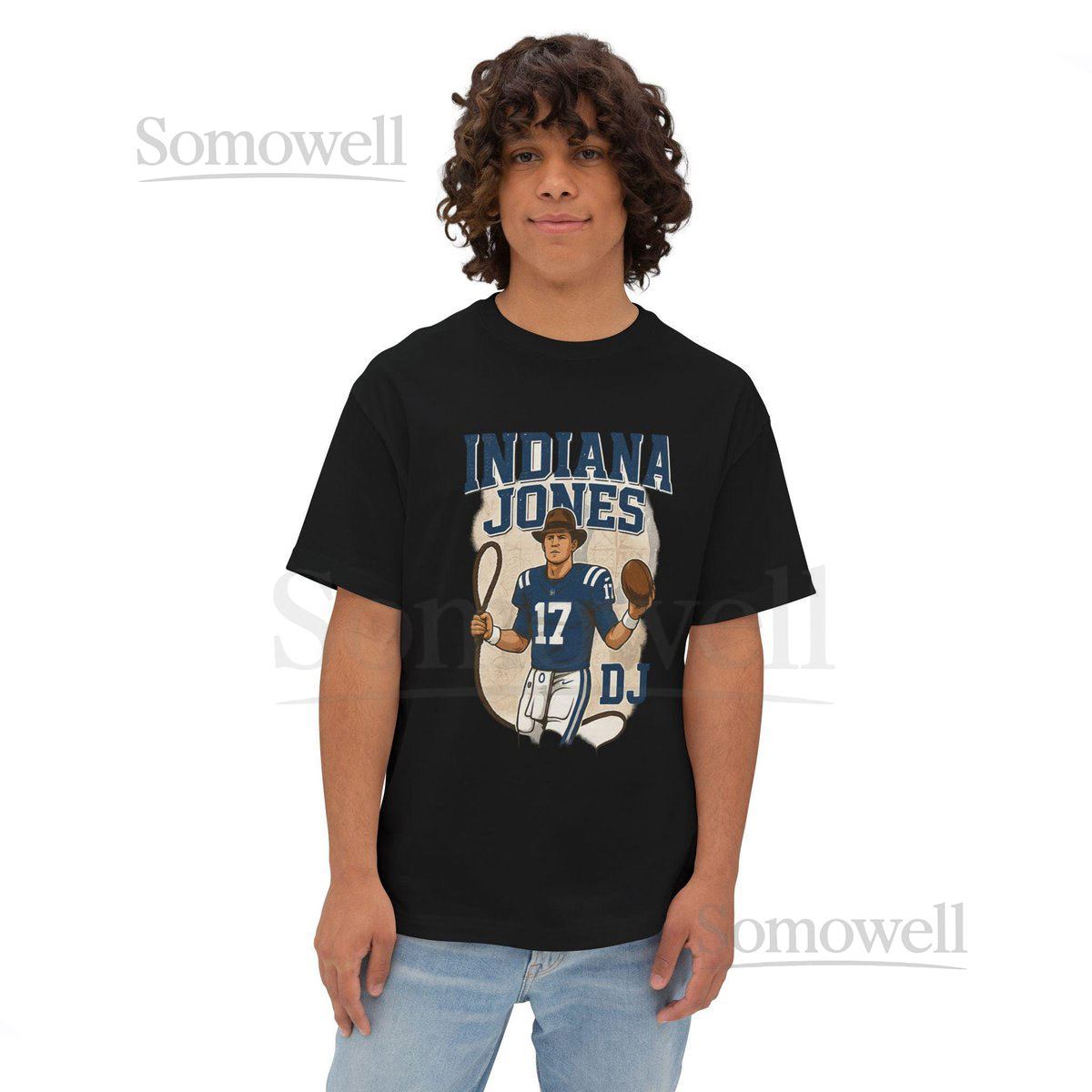 Indiana Jones Indianapolis Colts Tee Unisex Box Tee Shirt Oversized Boxy Tshirt Gift Retro Sports Fan Top Football Memorabilia A_438