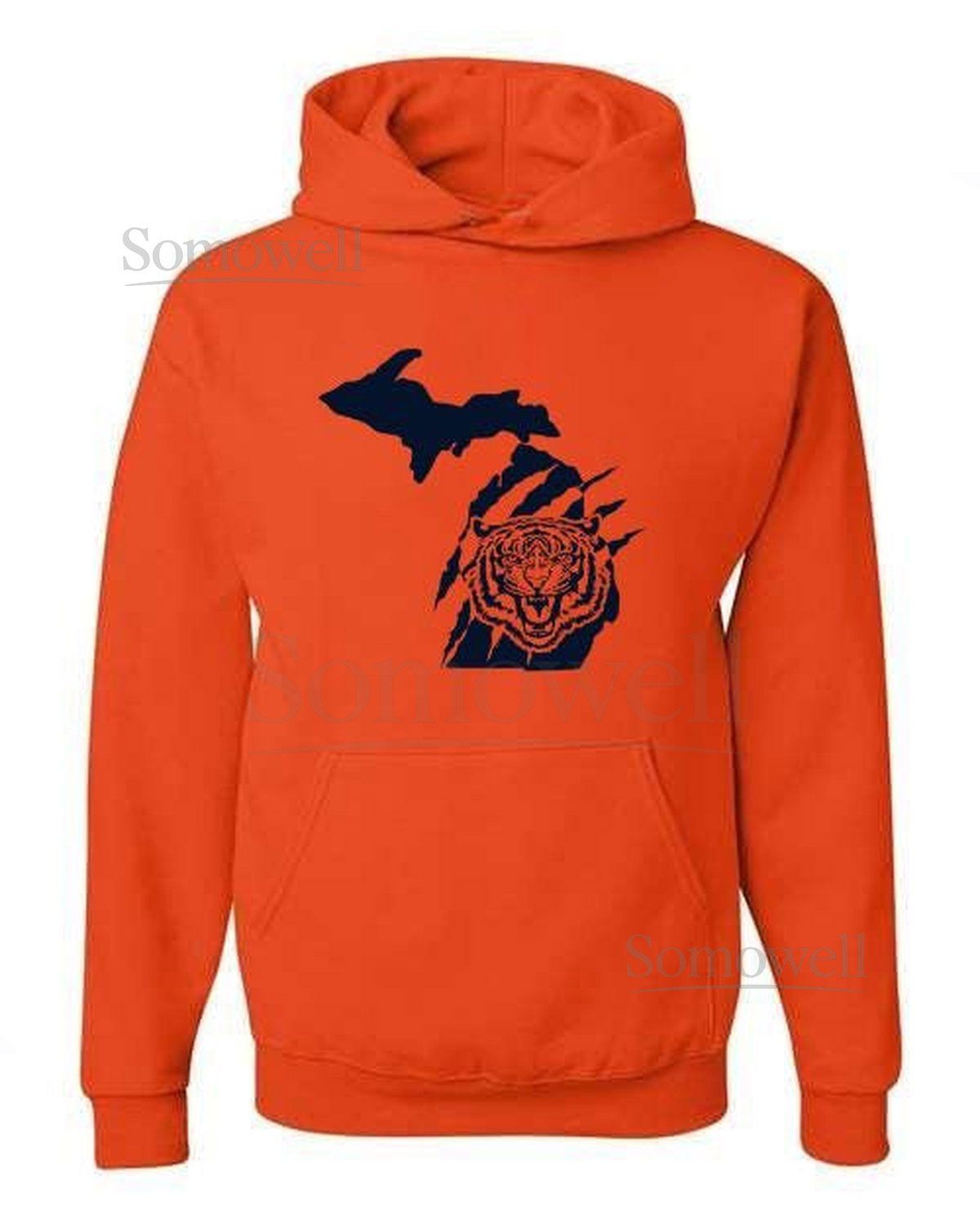 Detroit Tigers Orange Hoodie_248