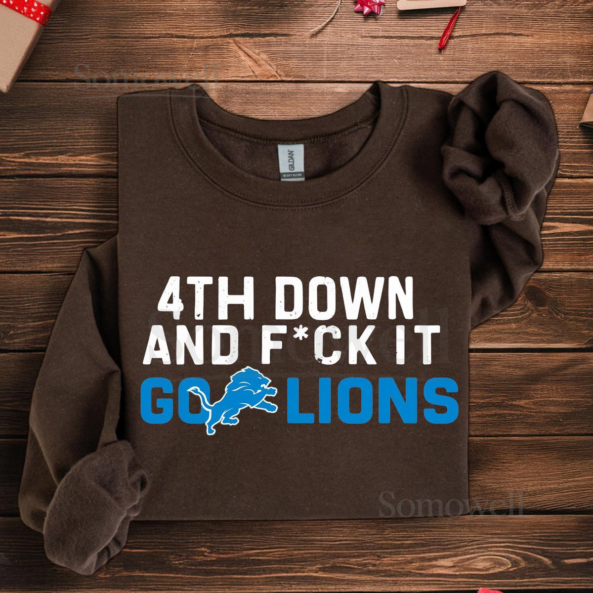 4th Down and Fck It Go Lions T-Shirt Detroit Football Spirit Wear Detroit Football Watch Party Sweatshirt Football Fan Apparel Hoodie_5