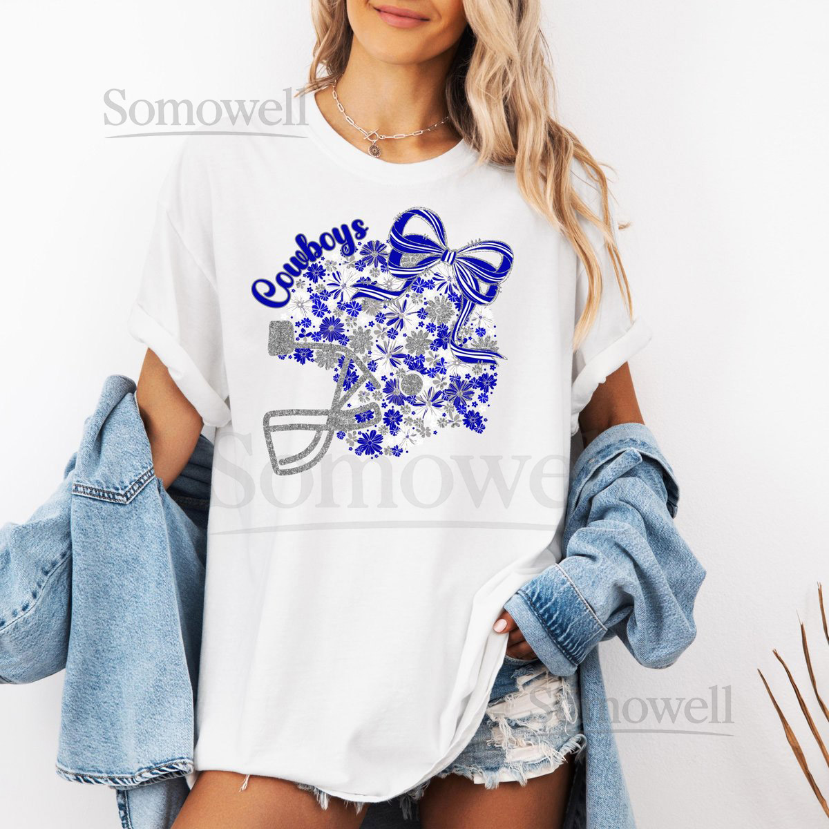 Dallas Floral Football Helmet T-Shirt Dallas Cowboys Shirt Lets Go Cowboys Cropped Shirt NFL Shirt Cowboys Game Day Shirt Super Bowl_193