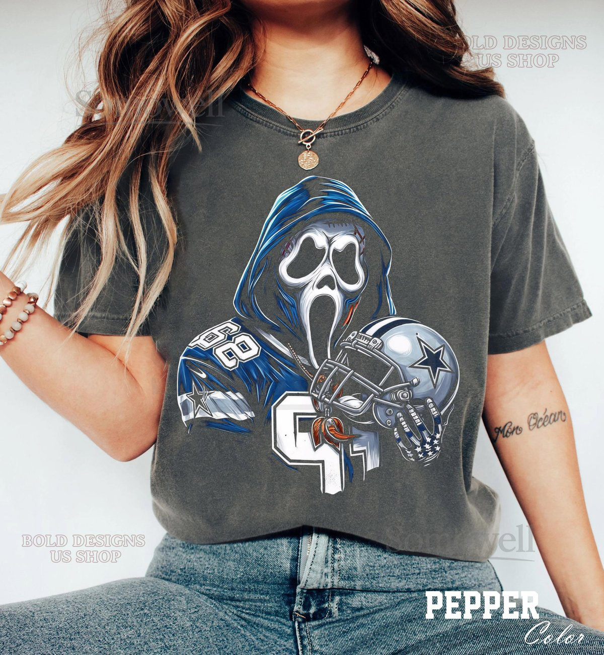 Dallas Cowboys Horror Shirt Spooky Football Fan Pullover Halloween Dallas Cowboys Sweatshirt NFL Fan Tee Dallas Football Skull Kids Tee_148