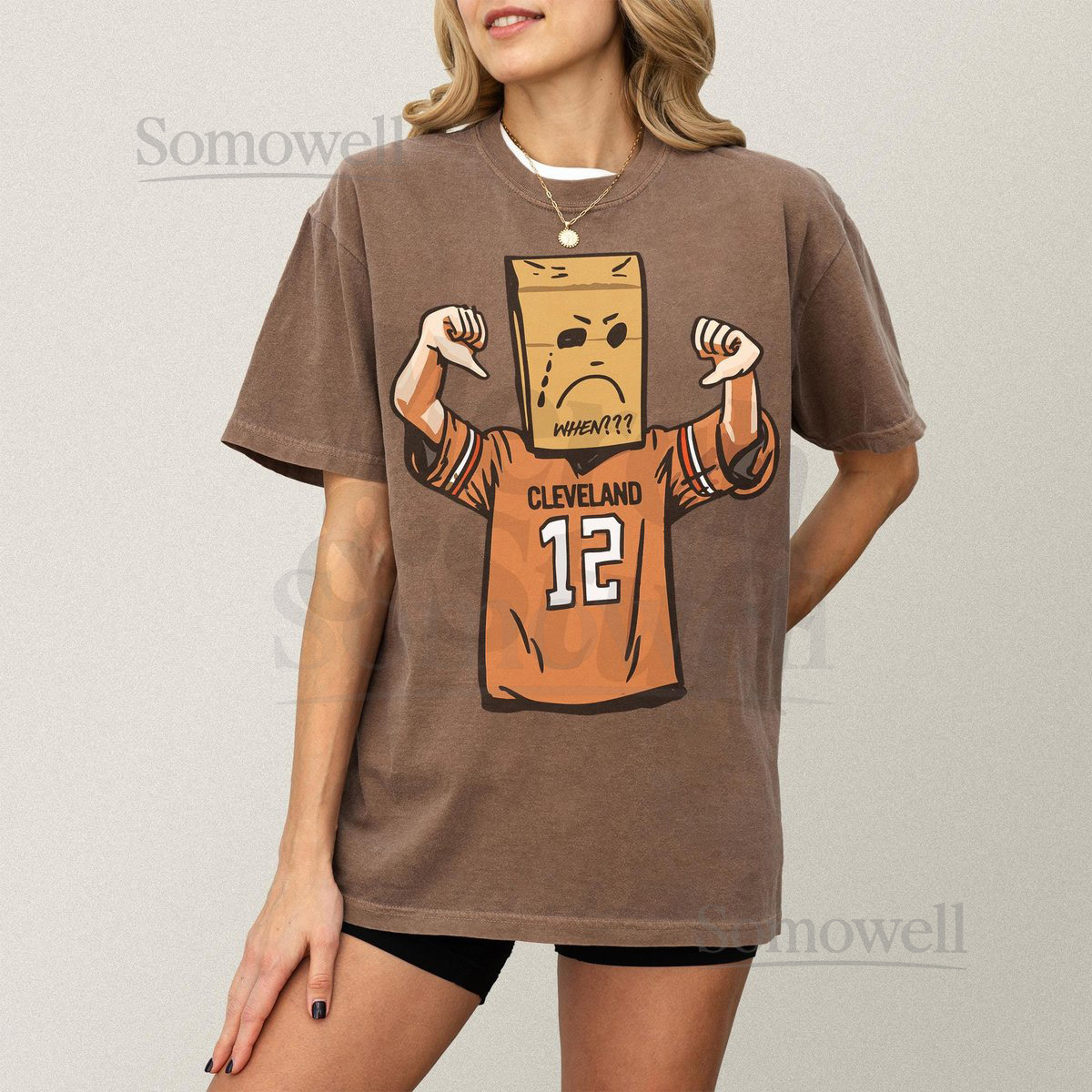 Funny Cleveland Football Shirt Unisex Paper Bag Mask Cleveland Fan Graphic Tee_466