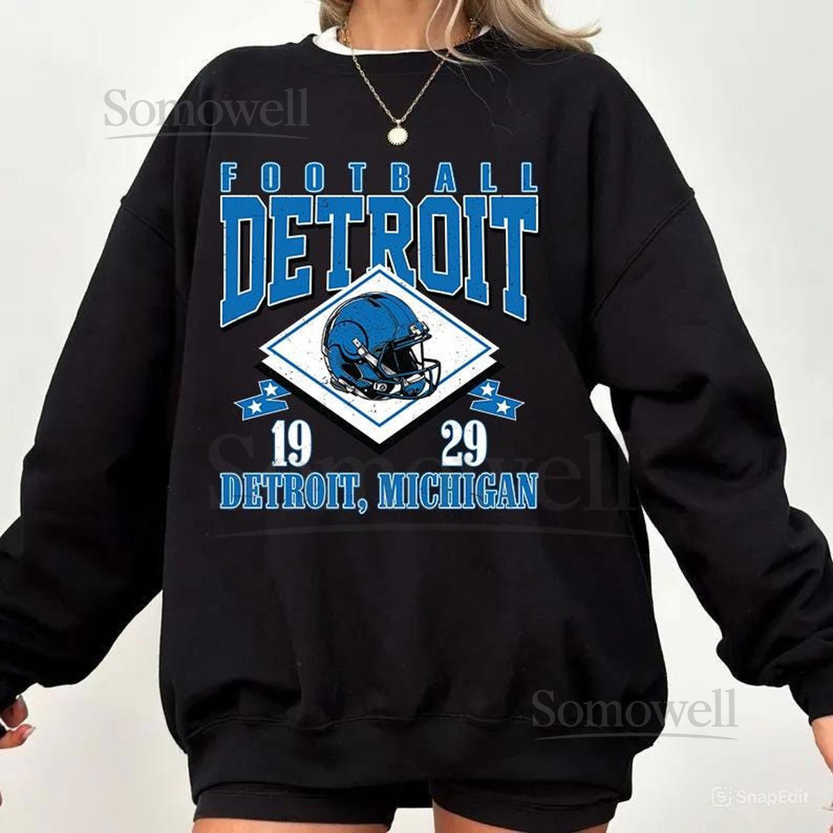 Vintage style Detroit Football SweatshirtSunday Football Shirt 90s Style Sports Fan Sweater Unisex Cozy Crewneck Football shirt_937