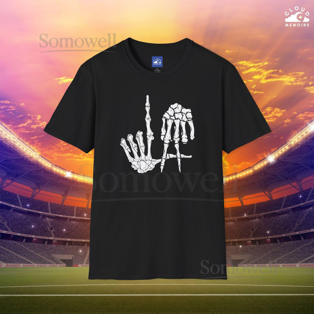 Los Angeles Skeleton Hand T-shirt LA Dodgers Fan Gift Halloween Horror Nights Tee Angelenos Tee for Dia de los Muertos_648