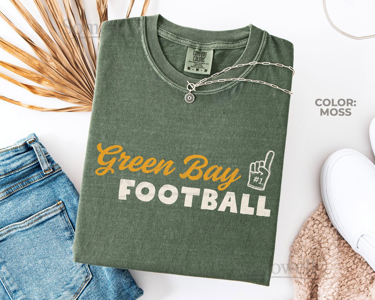 Trendy Green Bay Football Shirt Comfort Colors Packers Shirt Green Bay Football Crewneck Tee Packers Game Day Tee Cheesehead Packers Fan_669