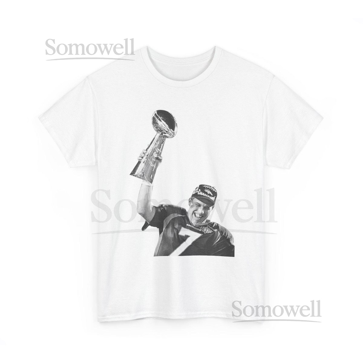 John Elway Super Bowl Champion T-Shirt Vintage Denver Broncos NFL Tee Classic Fan Apparel_408