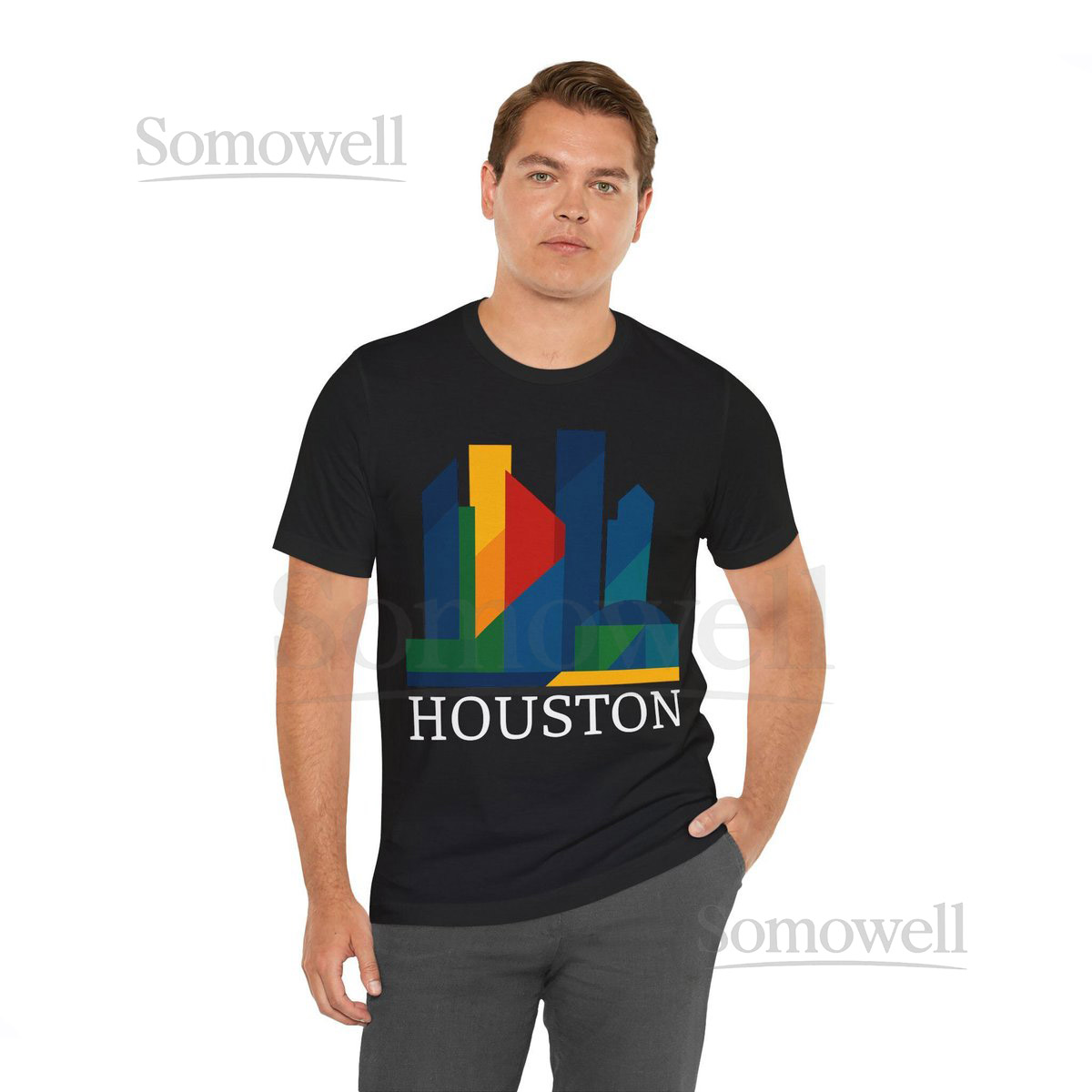 Houston City Skyline Tee Urban Graphic Shirt Casual Wear Gift for Texans Travel Souvenir City Lover_219