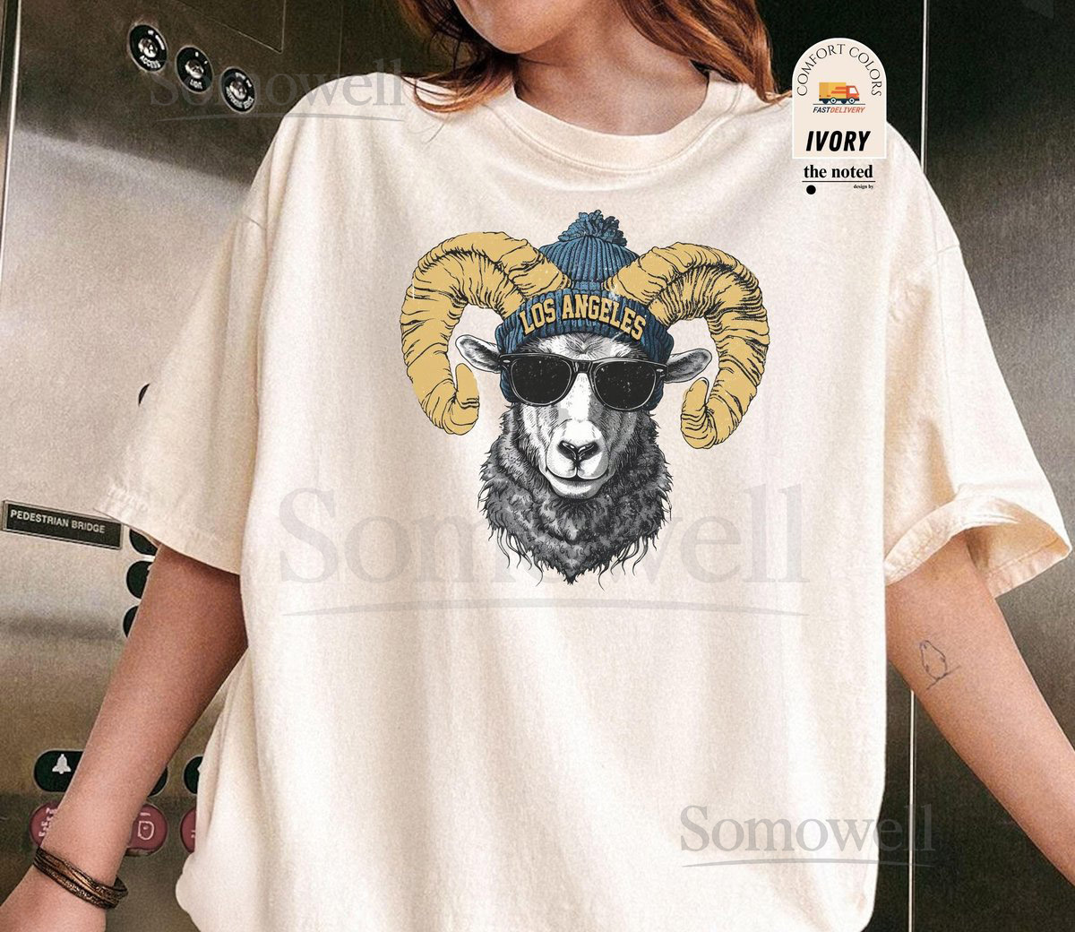 Comfort Colors Los Angeles Football Mascot Style Shirt Retro Rams Game Day T-Shirt Vintage LA Football Tee Rams Fan Gift Top_109