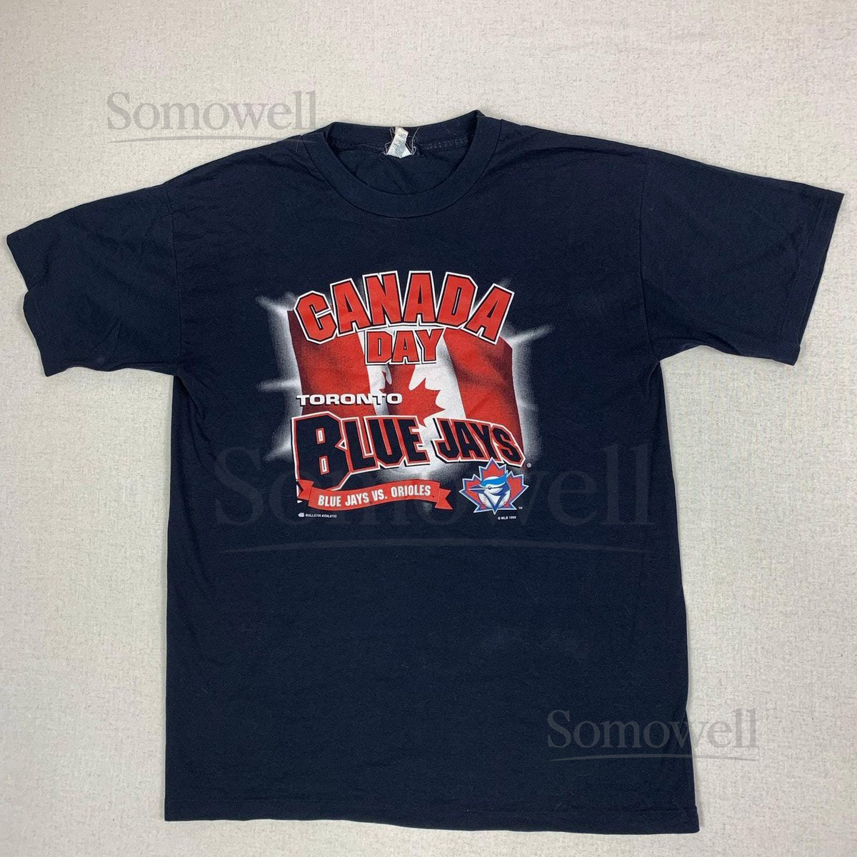 Vintage Toronto Blue Jays Baltimore Oriels Canada Day Major League Baseball MLB Single Stitched T-Shirt - L - 90s_543