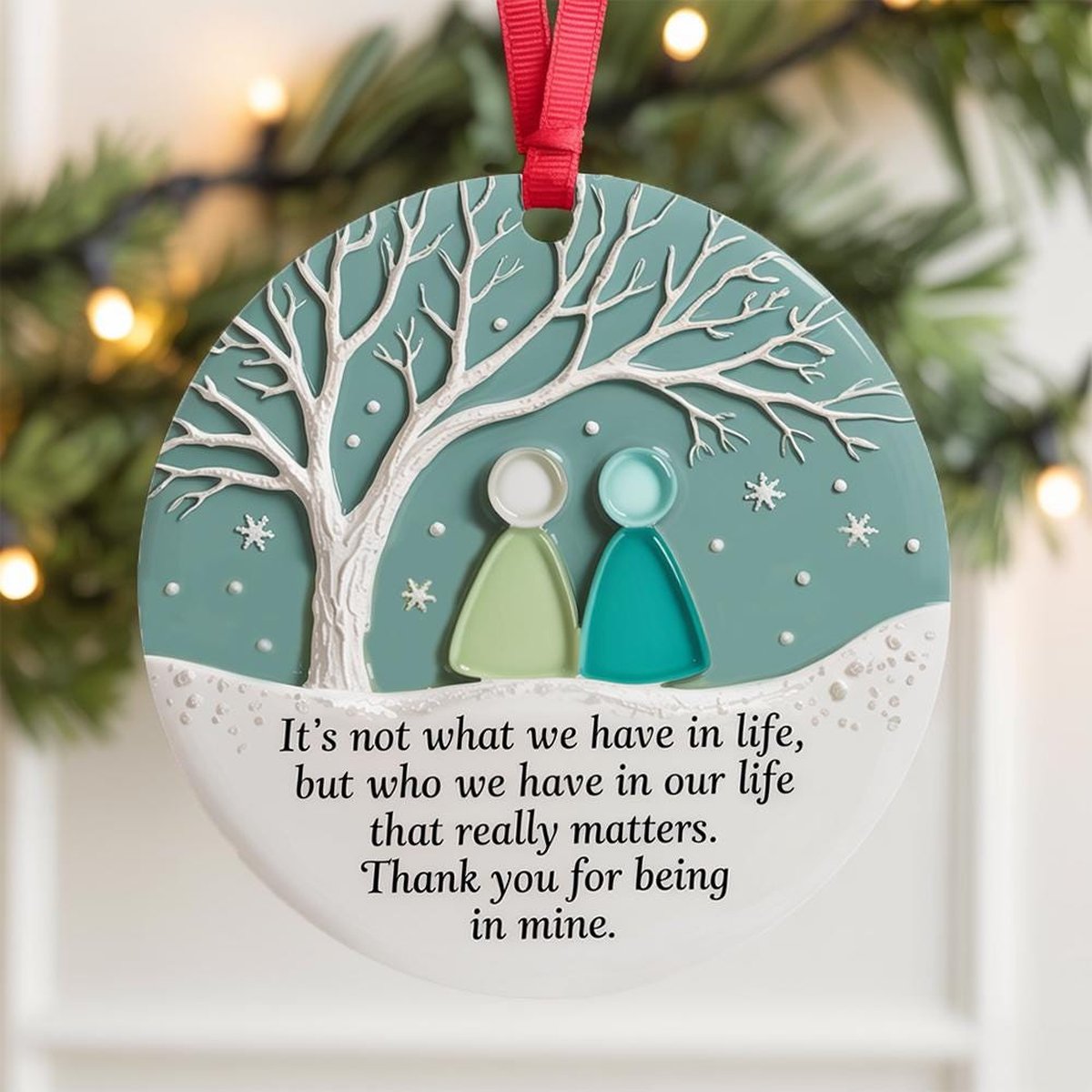 2D Custom Friendship Sea Glass Ceramic Ornament Best Friend Gift Personalized Christmas Tree Decor Timeless Friendship Keepsake