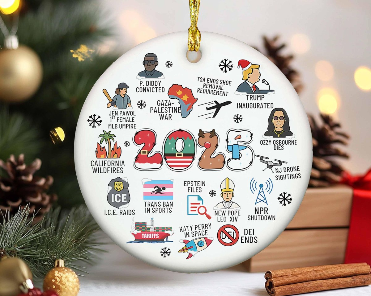 2025 Year in Review Christmas Ornament Porcelain Keepsake Gift