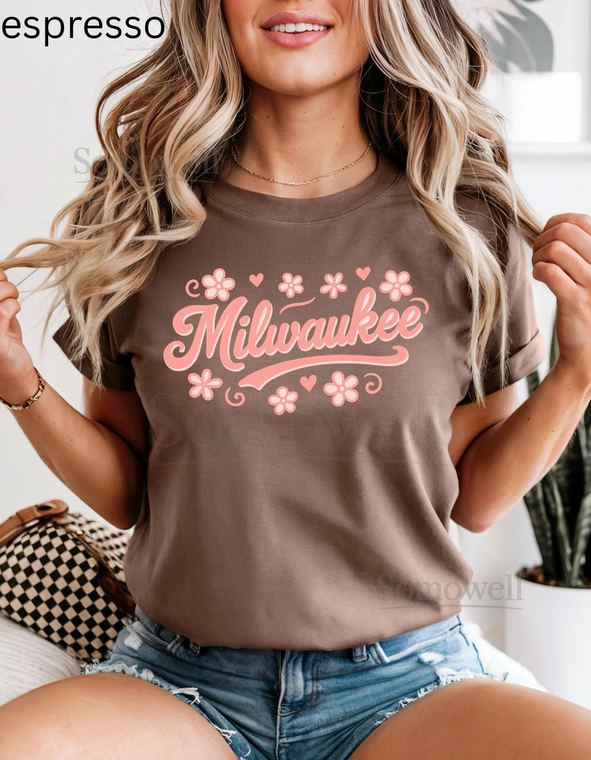 Milwaukee Retro Flower Shirt Comfort Colors Cotton Graphic Tee Cute Wisconsin T-Shirt Gift Milwaukee Baseball Shirt_692