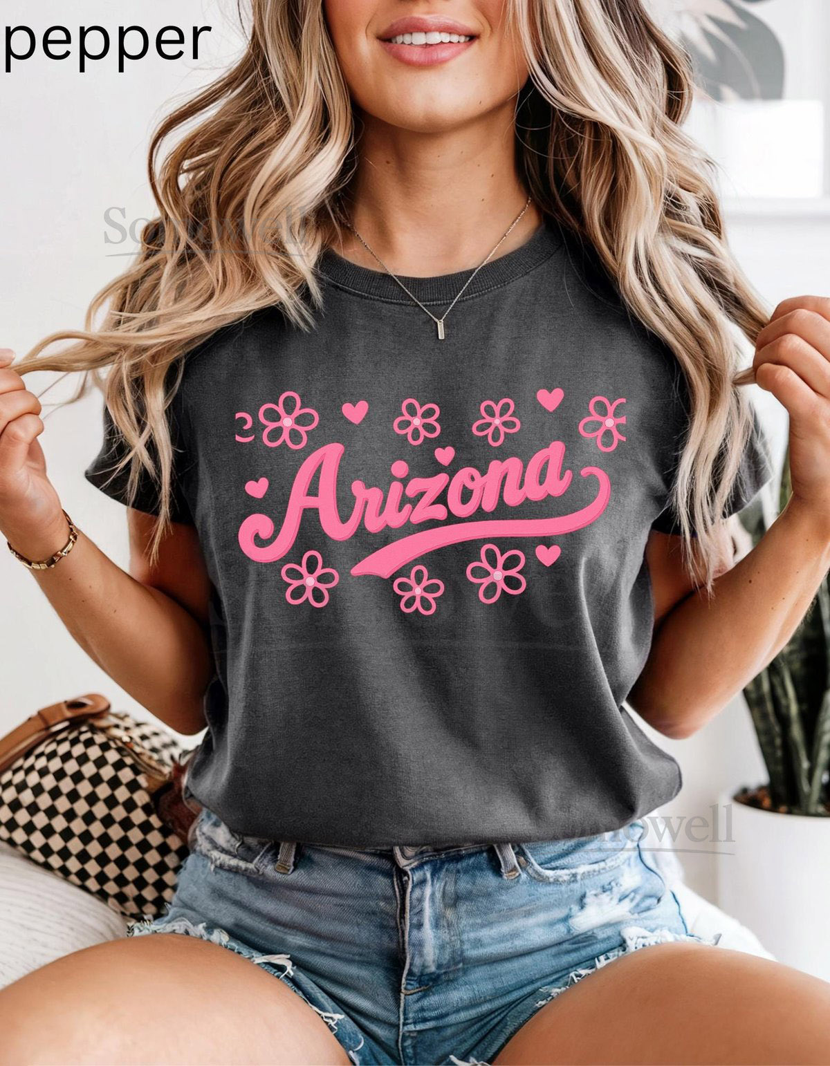 Arizona Retro Flower Shirt Comfort Colors Cotton Graphic Tee Vintage Groovy Arizona T-Shirt Cute Travel Gift_37