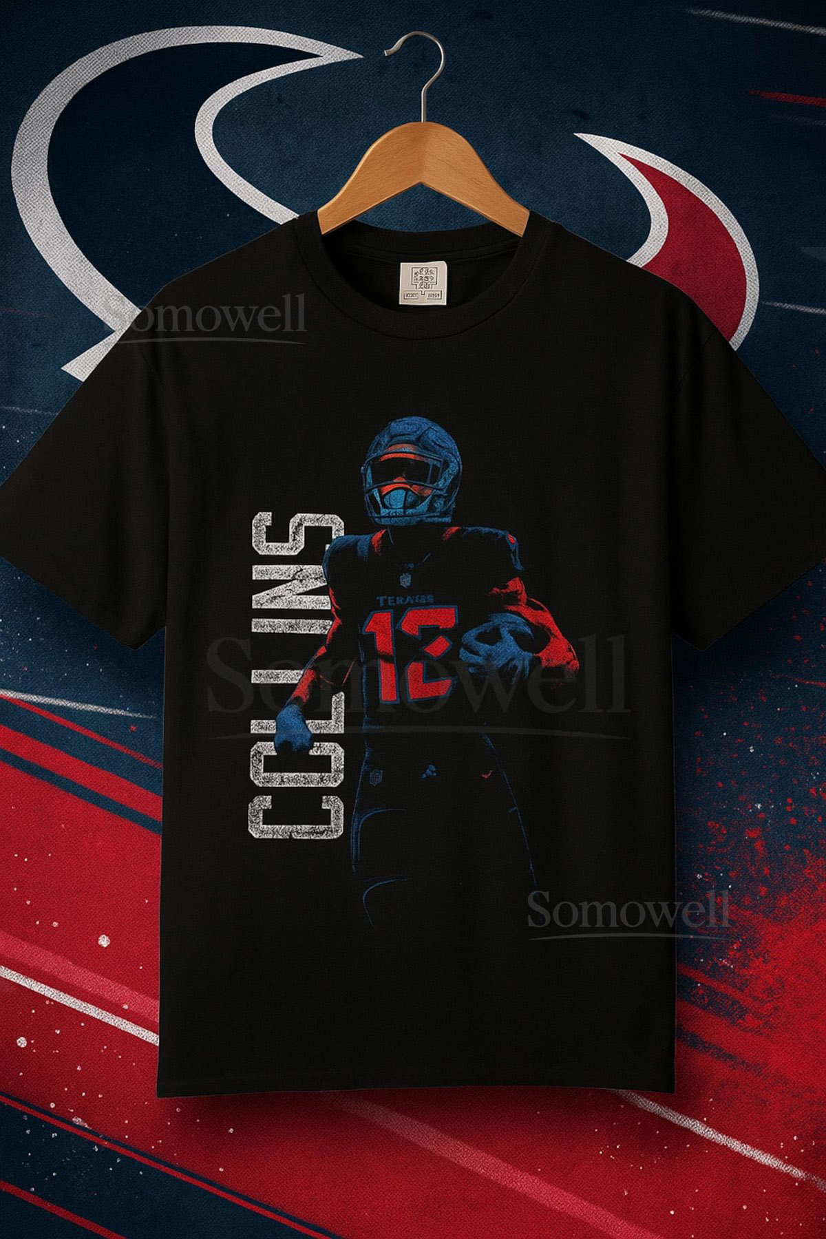 Vintage Bootleg Nico Collins 12 Houston Football T-Shirt Retro Sports F_942