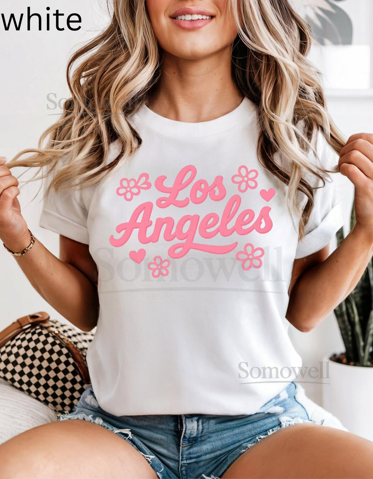 flower Los Angeles Graphic Tee Comfort Colors Cotton Groovy LA Design_394